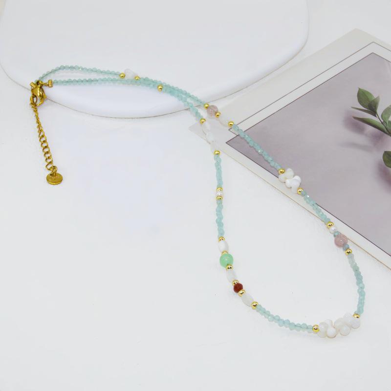 Handmade Strawberry Crystal & Seashell Necklace - Perfect for Spring/Summer & Best Friends