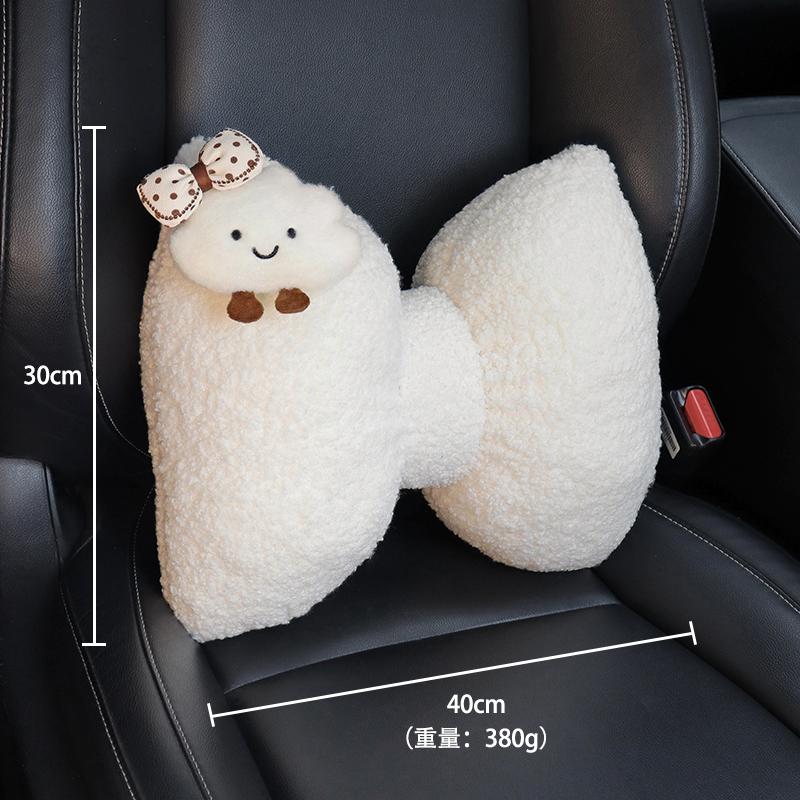 1 buc. Perna de Gât pentru Tetieră Auto Desen Animat Universală Drăguță Nor Confortabilă Pluș în Formă de Fundă Perne Auto Suport Spate Perna Interior