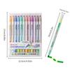 12-Color Double-Ended Fluorescent Pen Set - Color-Changing Highlight & Art Markers for Students
