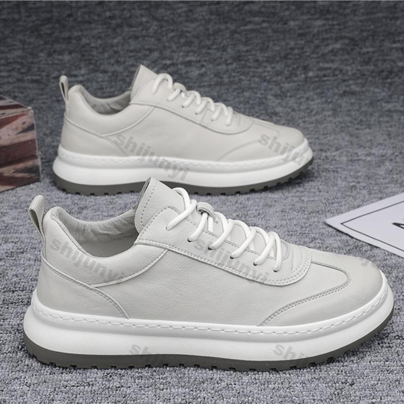 Men's Casual Leather Shoes Autumn Non-Slip Wear-Resistant Sneakers Man Fashion Comfortable Flat Slip-On Casual Sports Board Shoe