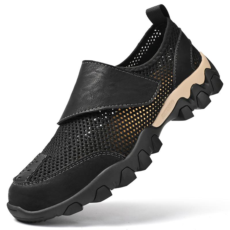 

Fashion Male Trainers Breathable Walking Shoes Hot Sale Men s Casual Shoes Comfy Mesh Flats Handmade Loafers Versatile Summer Sneaker 46 чёрный