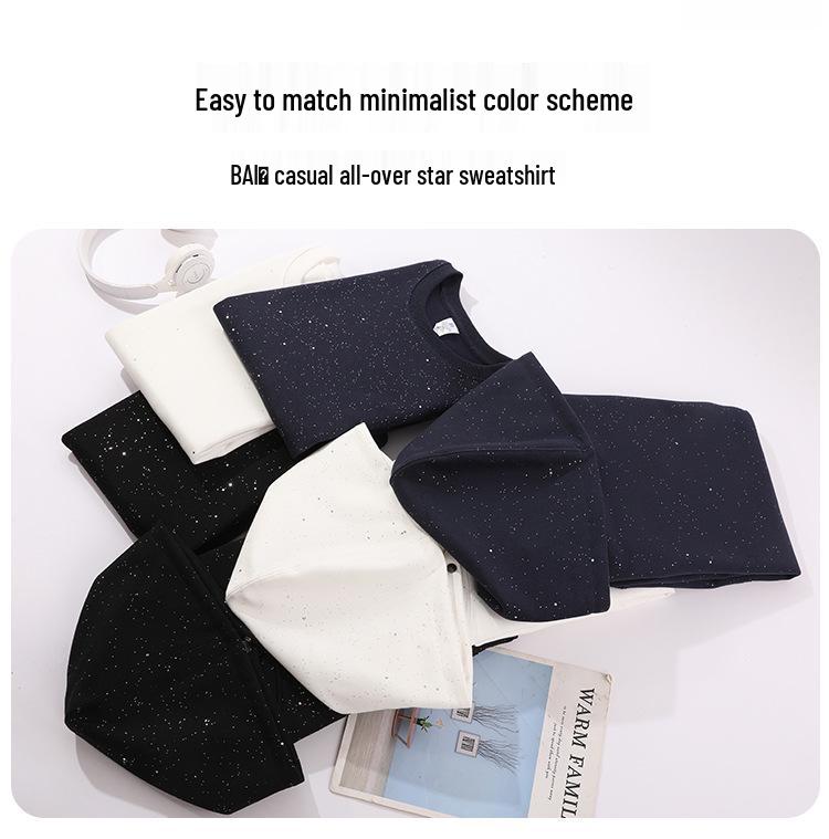 Autumn Starry Hooded Sweatshirt - Trendy Unisex Drop Shoulder High Street Style