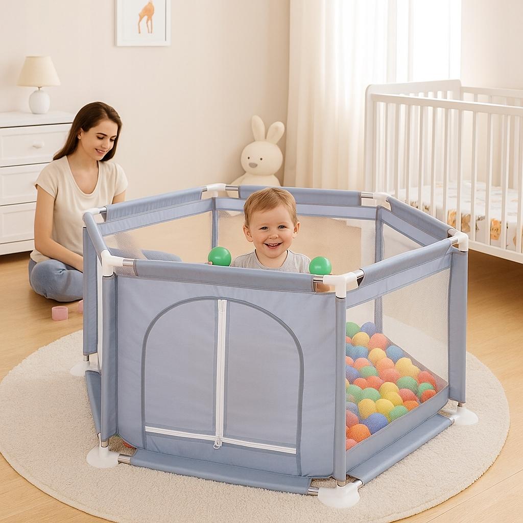[PACZB][1] Large Children's Playpen Dry Ball Pool Toys Gray X43S