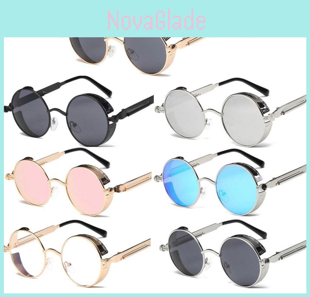 Retro Pilot Eyewear With Oversized Round Lenses And Superior Uv Protection