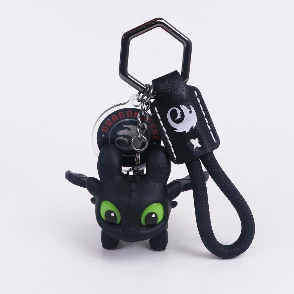 Cute Cartoon Keychain, ABS Material Key Ring with Black Color Design, Funny Key Chains for Women Men