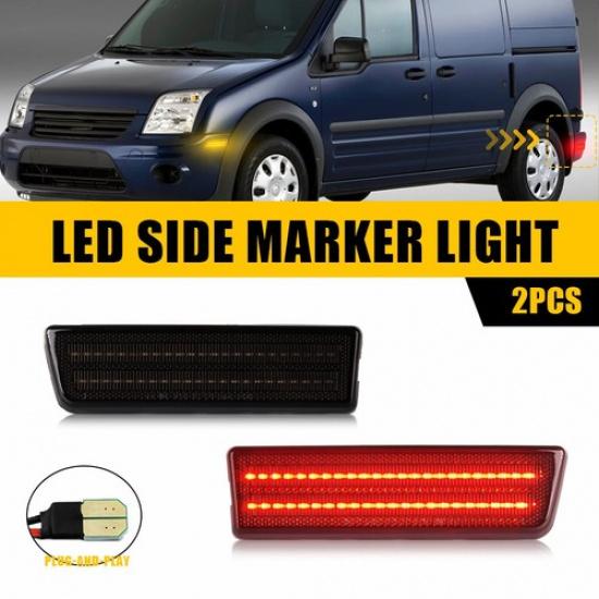

For 2010-2013 Ford Transit Connect Smoked Red LED Rear Fender Side Marker Lights Rear Red Light