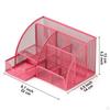Mesh Pen Holder Multipurpose Sturdy 6 Compartments for Office Classroom Pens black
