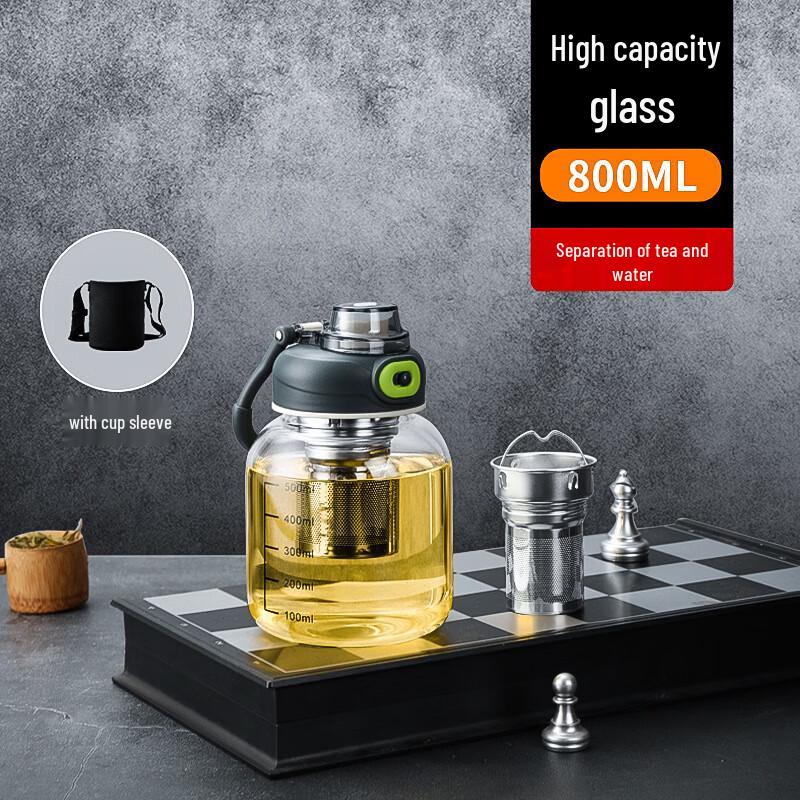 Shangqi Large Capacity Borosilicate Glass Water Bottle with Scale