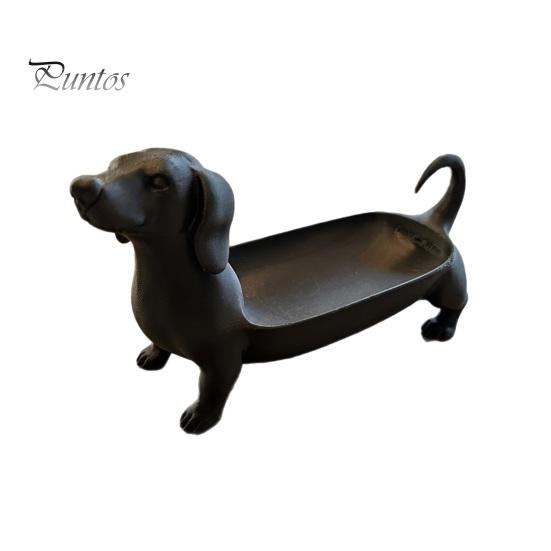 Dekorative Hundefigur 3D-gedruckter Dackel Aufbewahrungsschale für Schmuck Schlüssel Ohrringe, Kreativer Schreibtisch-Organizer, Tischdekoration Eingangsbereich Dekoration Und