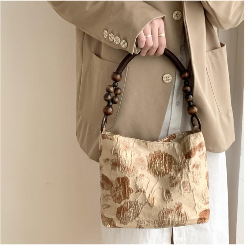 

Винтажная жаккардовая сумка через плечо для женщин, японский нишевый дизайн, мягкая сумка-тоут для девочек, повседневные сумки и кошельки