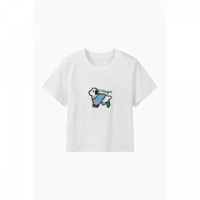 Puppy Embroidery STreTch T shirT baTs89631