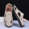 New Handmade Summer Sandals Men Breathable Leather Shoes Man Outdoor Men Sandals Antiskid Beach Sandals Hollow Shoes Fashion
