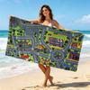 90s Retro Beach Towel Soft Lightweight for Swimming Surfing Diving Camping Beach Vacation Travel Essential Multi Size