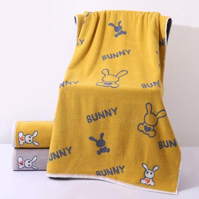 Weiches und bequemes Badetuch, garngefärbtes Baumwoll-Jacquard-Badetuch, 70 x 140 cm, Haushalts-Badetuch, niedliches Cartoon-Muster-Badetuch