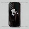 Cute Panda Phone Case For Samsung S25,24,23,22,21,20,10,10E,9 Plus FE Note 20 Plus Soft Black Cover Shell