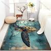 Vintage Turtle Map Print Carpet for Living Room Bedroom Bedside Sofa Floor Mat Modern Home Decor Area Rug Machine Wash