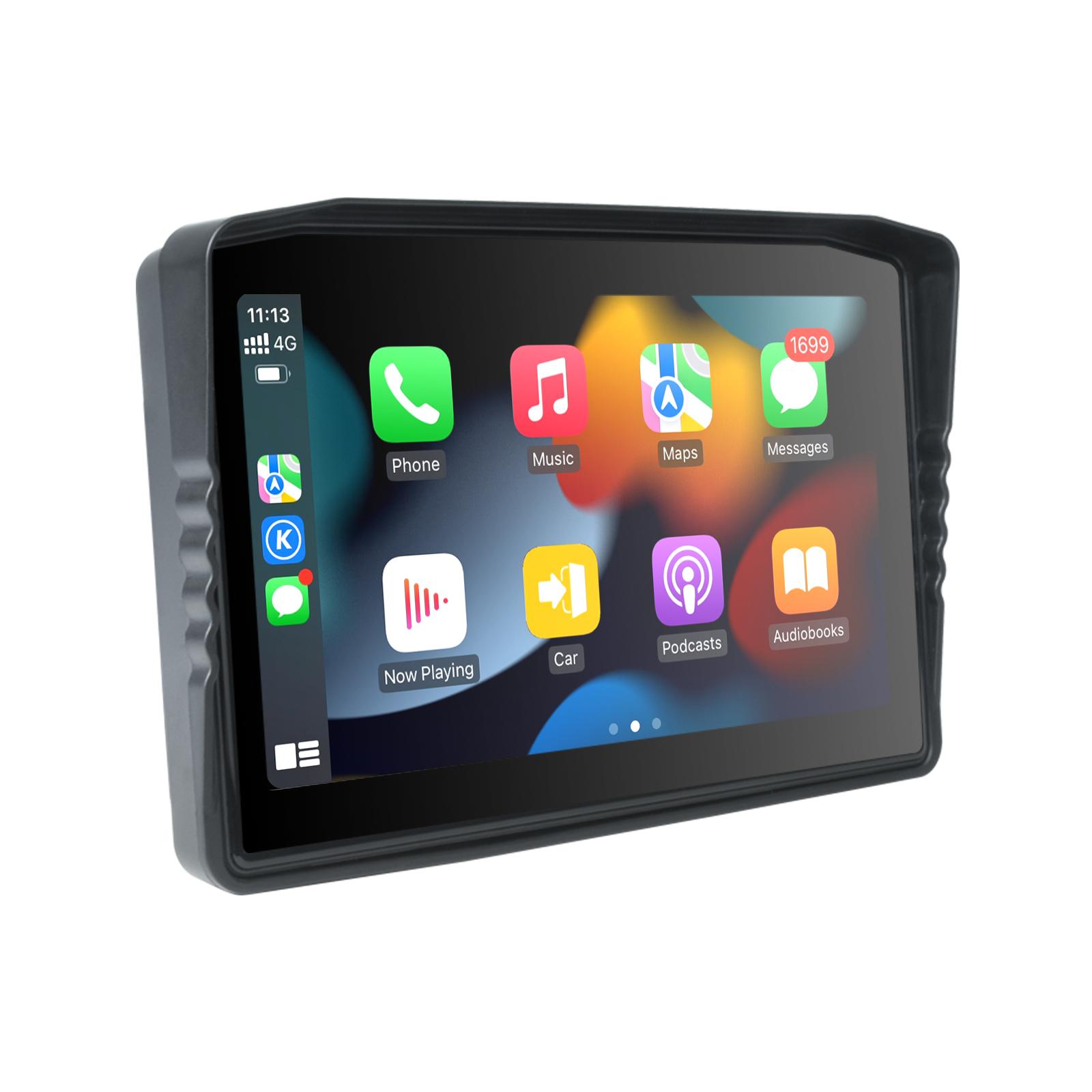 

6,25-дюймовый DVR Автомагнитола Мультимедийный Видеоплеер Беспроводной CarPlay и Беспроводной Android Auto Сенсорный Экран Солнцезащитный Козырек 5300 Motorcycle Screen