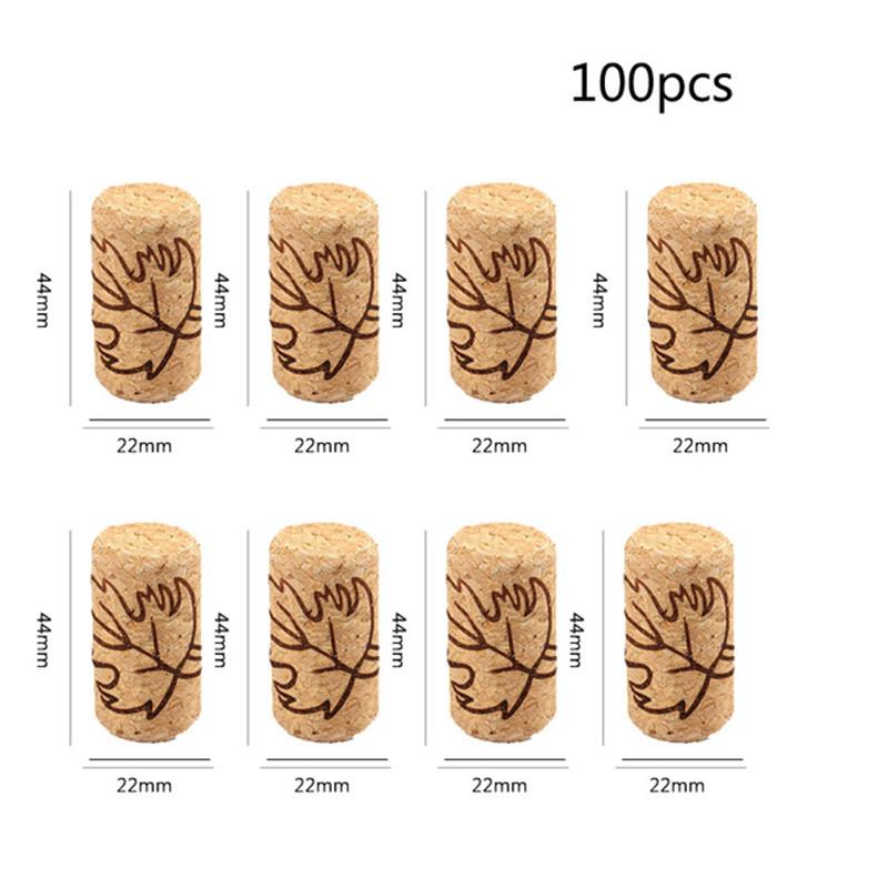 100 Pcs Natural Wine Bottle Corks and Seals Heat Shrink Capsules with Tear Tab for Straight Mouth Wine Bottles Cap