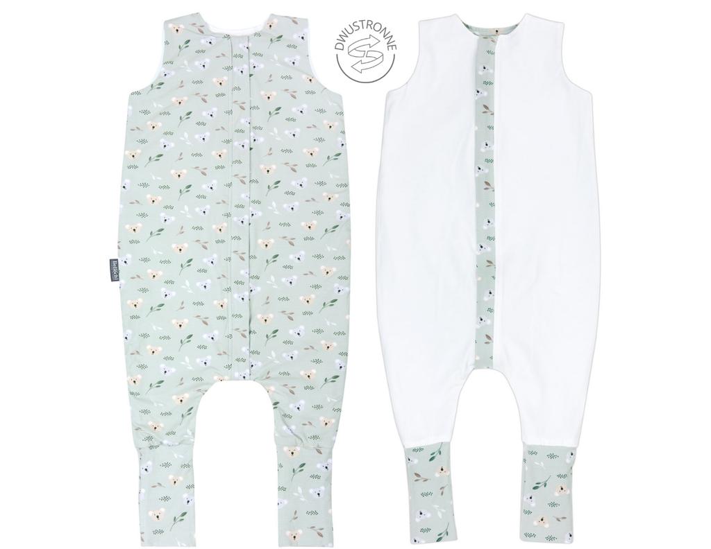 Double-sided Sleeping Bag with Feet for Kids 3-4 Years Old -mint Koala