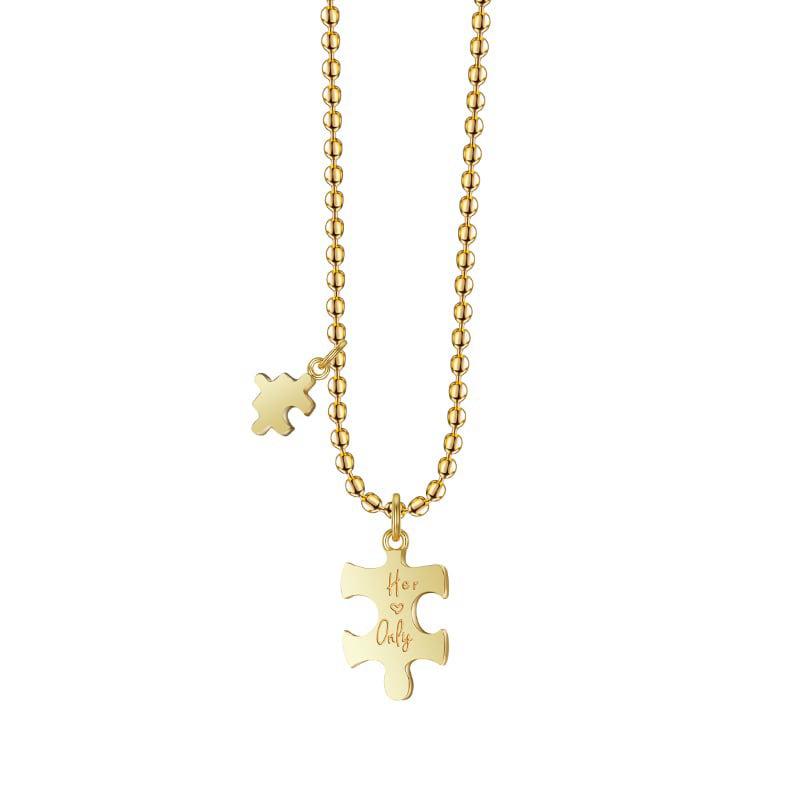 Trend zum täglichen Pendeln, Edelstahl, kreativer Puzzle-Anhänger, Schlüsselbeinkette, vielseitige Halskette aus Titanstahl, verblasst nicht