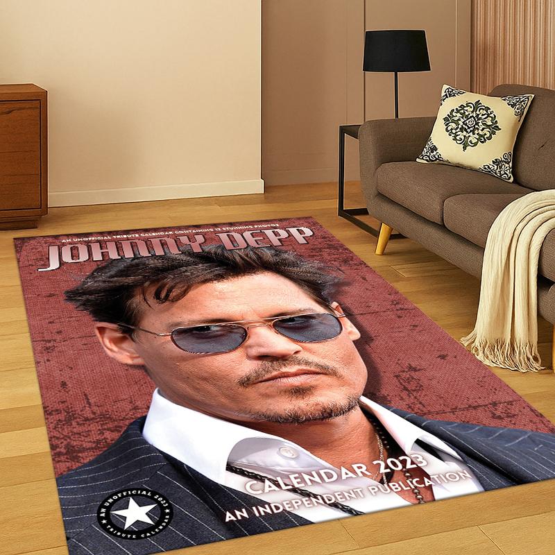 Handsome Johnny Depp Star Carpet Rug for Bedroom Living Room Sofa Playroom Doormat Home Decor,Kid Game Area Rug Non-slip gift