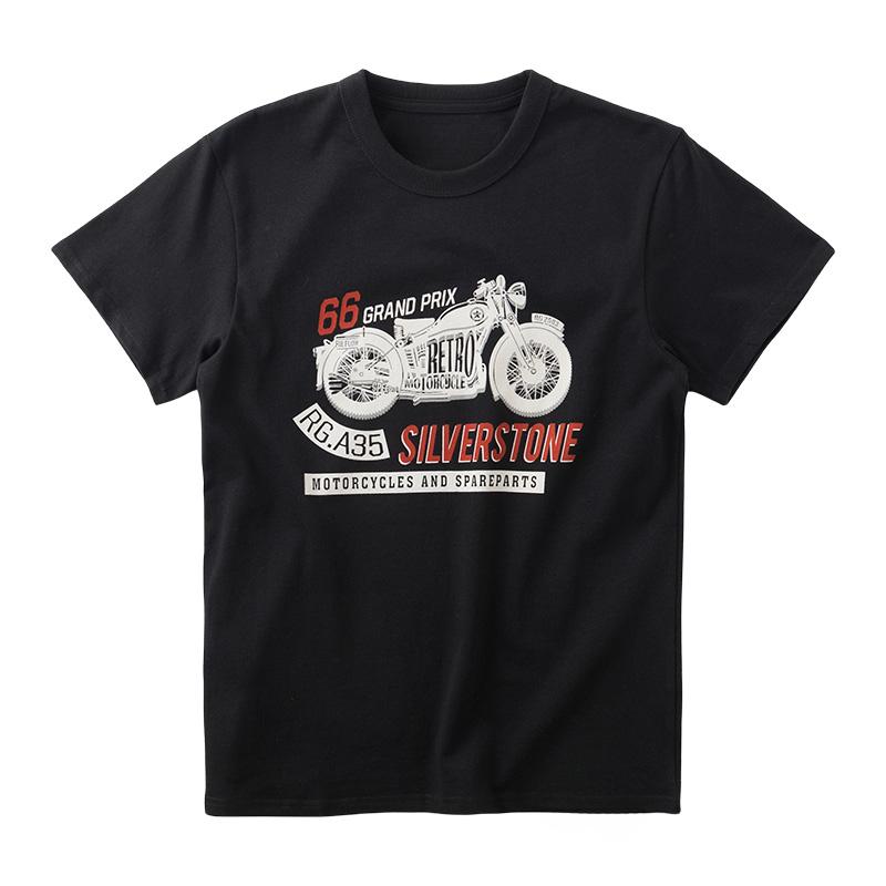 

2025 Лето Роскошный бренд Футболка с графическим принтом Мужская и женская Повседневная футболка с коротким рукавом и круглым вырезом Хлопок Мотоцикл S