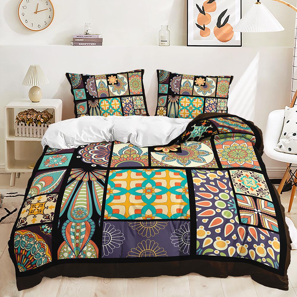Bed Three-Piece Bohemian Quilt Cover 3D Digital Printing Kit