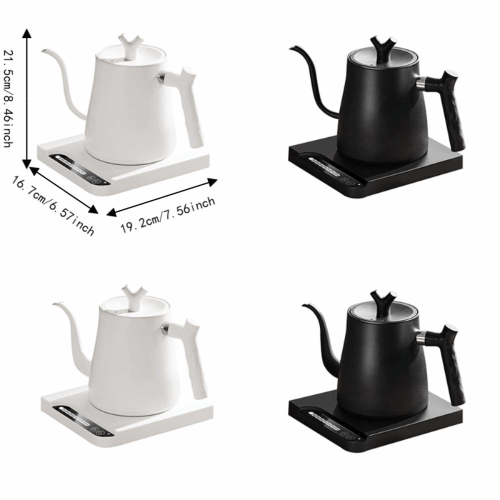 1000ML Goose-neck Electric Kettle Stainless Steel Smart Temp Control Electric Water Pot Fast Heating with Heated Base