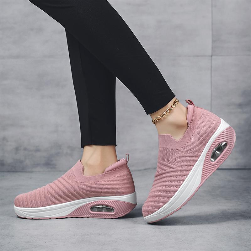 Women Slip on Walking Shoes Women Black Pink Blue Grey Sneakers Elevator Platform Socks Shoes Women's Orthopedic Casual Shoes Plus Size 42