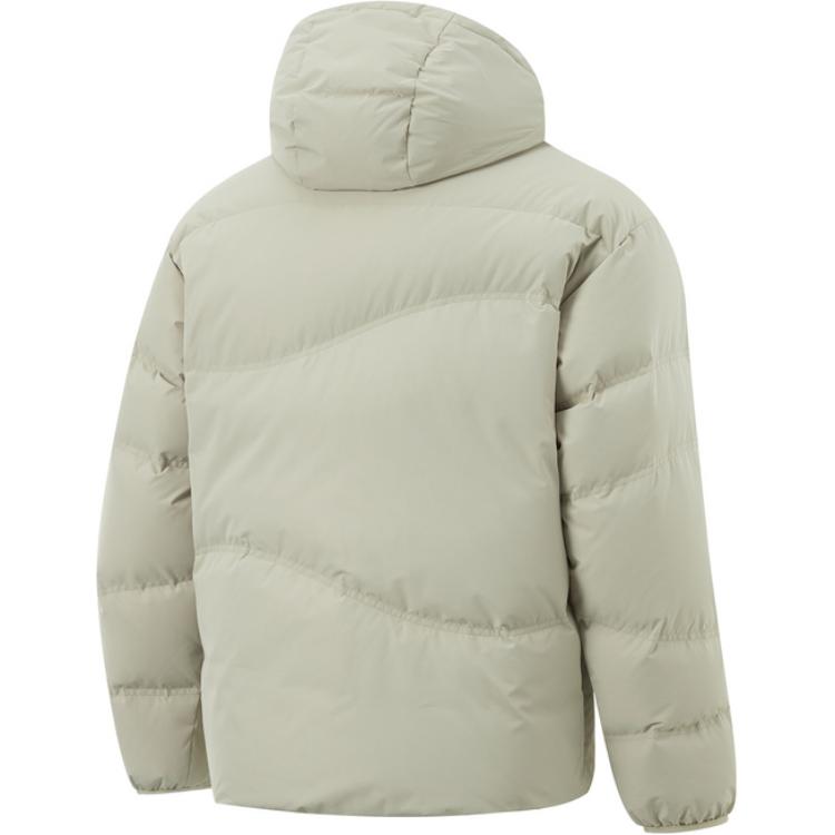 Li Ning CF Suo Red Velvet Jacket Hot Pot Down Waterproof Solid Color Zipper Hooded Cold Resistant Warm Comfortable Soft Short Down Coat AYMU215-1