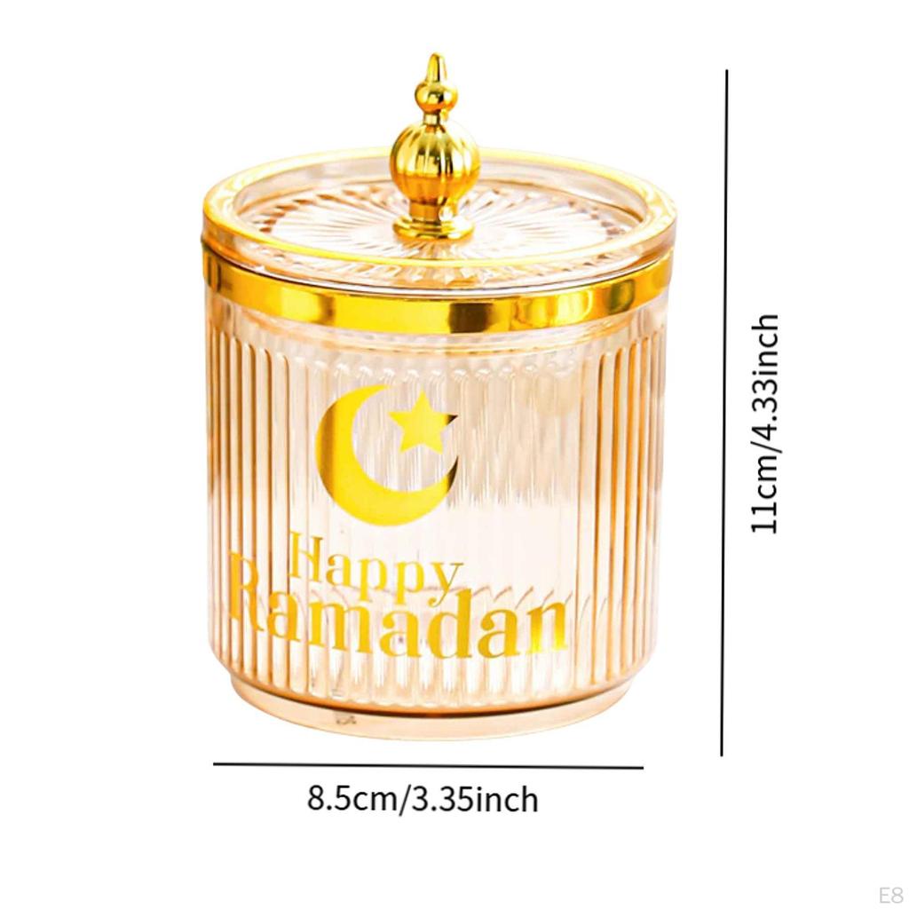 Eid Mubarak Candy Jar Food Organizer with Lid Multi-Purpose Storage Box