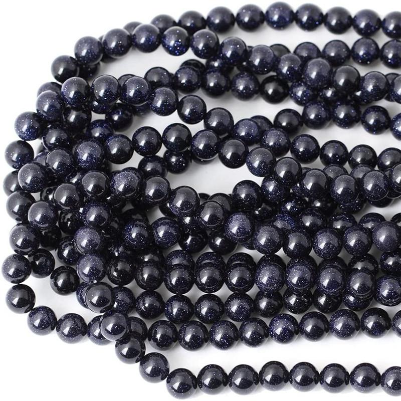 Perline di pietra arenaria blu naturale, scegli la misura 4 mm, 6 mm, 8 mm e 10 mm per realizzare perline distanziatrici sciolte per gioielli.