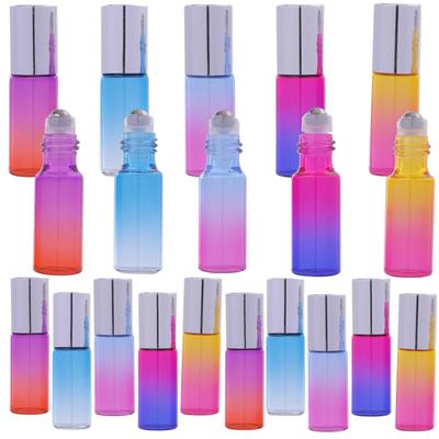 Rubonarie Glass Roll-On Bottles, 5ml, Set of 20 (Silver Cap)