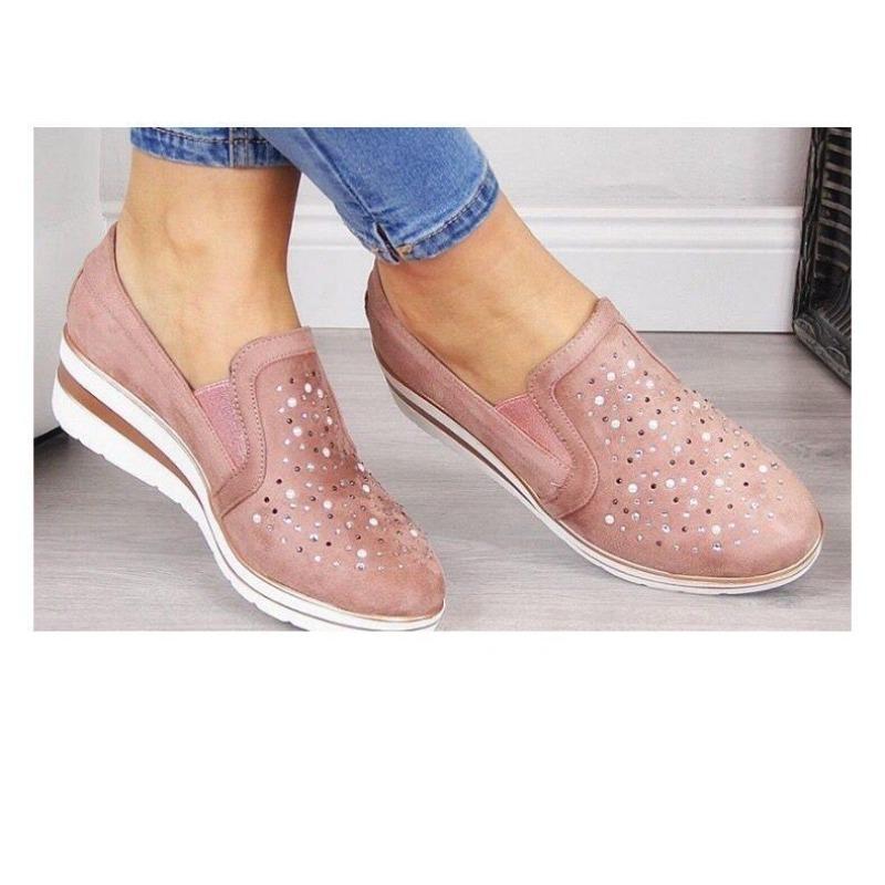 Women'S Slip-On Wedge Shoes - Slip-On Closure Cushioned TPR Sole All-Season Everyday Formal Shoes