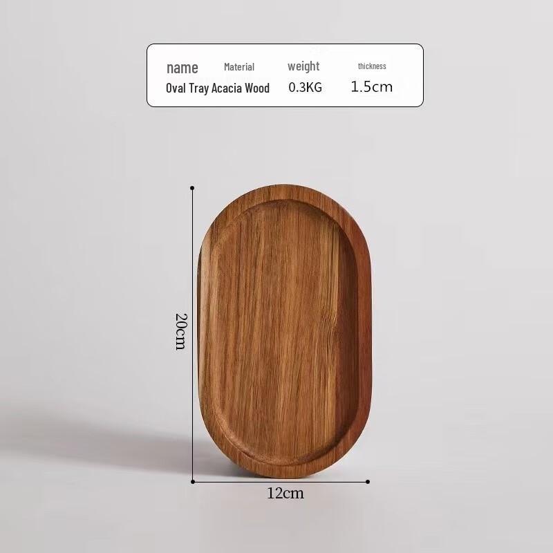 Japanese Style Acacia Wood Oval Tray