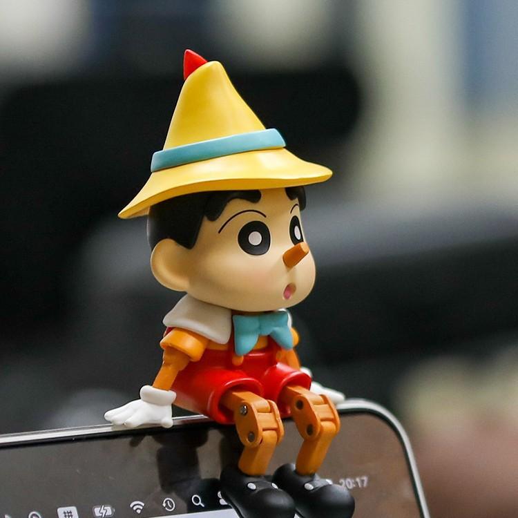 Anime Pinocchio Crayon Shin-chan Q Version Action Figure PVC Model Statue Toys Doll Car ornaments Collection Gifts