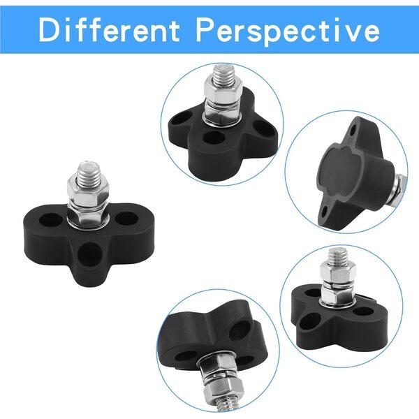 2Pcs Single Stud Battery Junction Post, 5/16 Inch Bus Bar Terminal Block, M8 Power