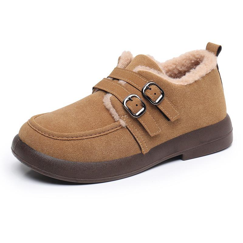 Winter new old Beijing cotton shoes women's flat-bottomed velvet thickened mother shoes non-slip warm soft-soled short boots women's cotton