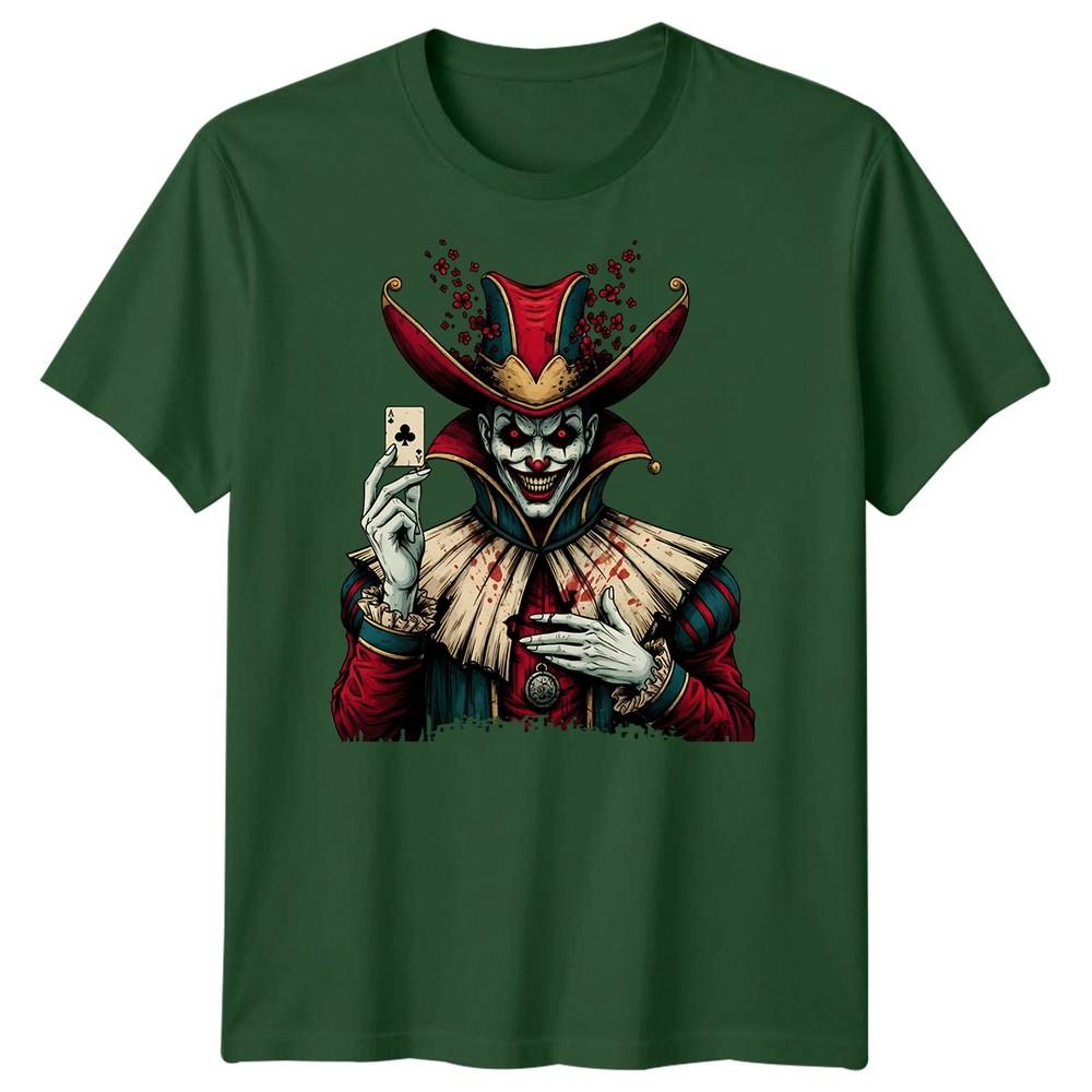 Jester Dark Clown Horror Unisexs Tshirt Ace Clubs Card