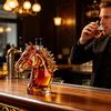Yousheng Horse Head Whiskey Decanter, Funny Glass Liquor Bottle, 350ml Whiskey Wine Spirits Decanter, Novelty Bar Decor Gift for Men Dad Horse Lovers