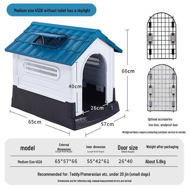 Rainproof Outdoor Dog Kennel for Medium & Large Dogs with Bed - Summer Cat Nest & Dog Cage Villa