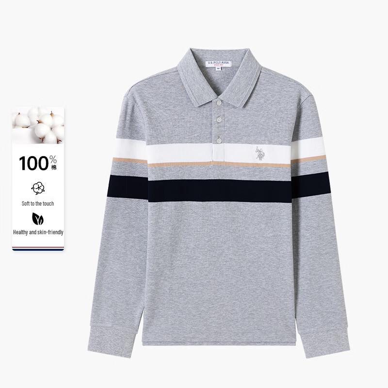 U.S. POLO ASSN. Men's Striped Long Sleeve Polo Shirt