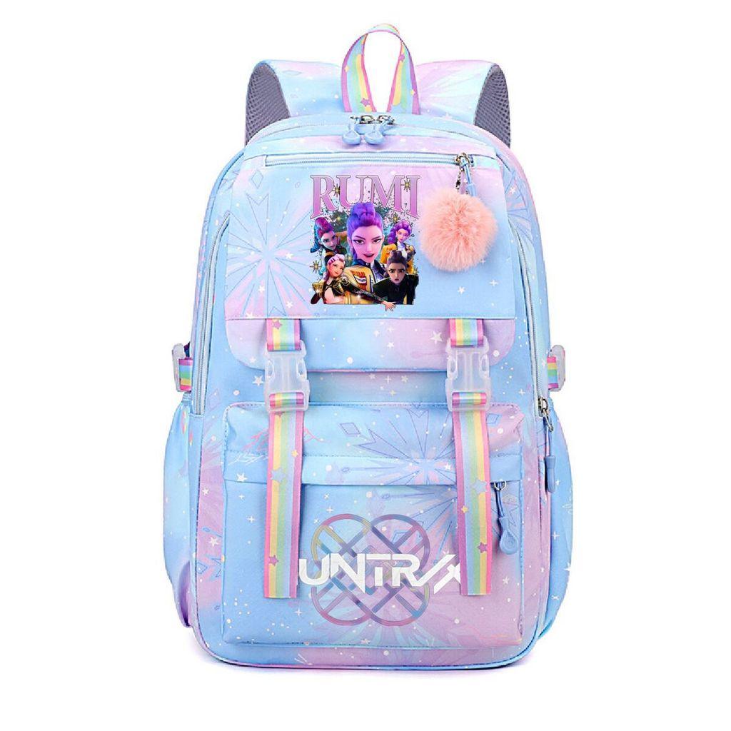 Kids Girls Kpop Rumi Mira Zoey Super Star Singers Printed Backpack Student School Bag