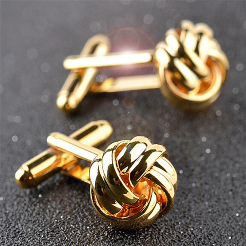 1Pair Men'S Suits Shirt Knot Twisted Cufflinks Wedding Business Cuff Links Gift