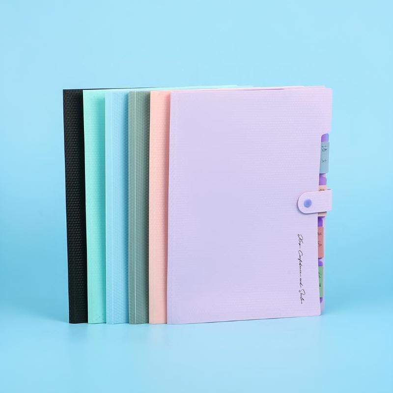1Pc Expanding File Folder 5 Pocket Folders For Documents Portable Paper Organizer For School Office Supplies A4 Size