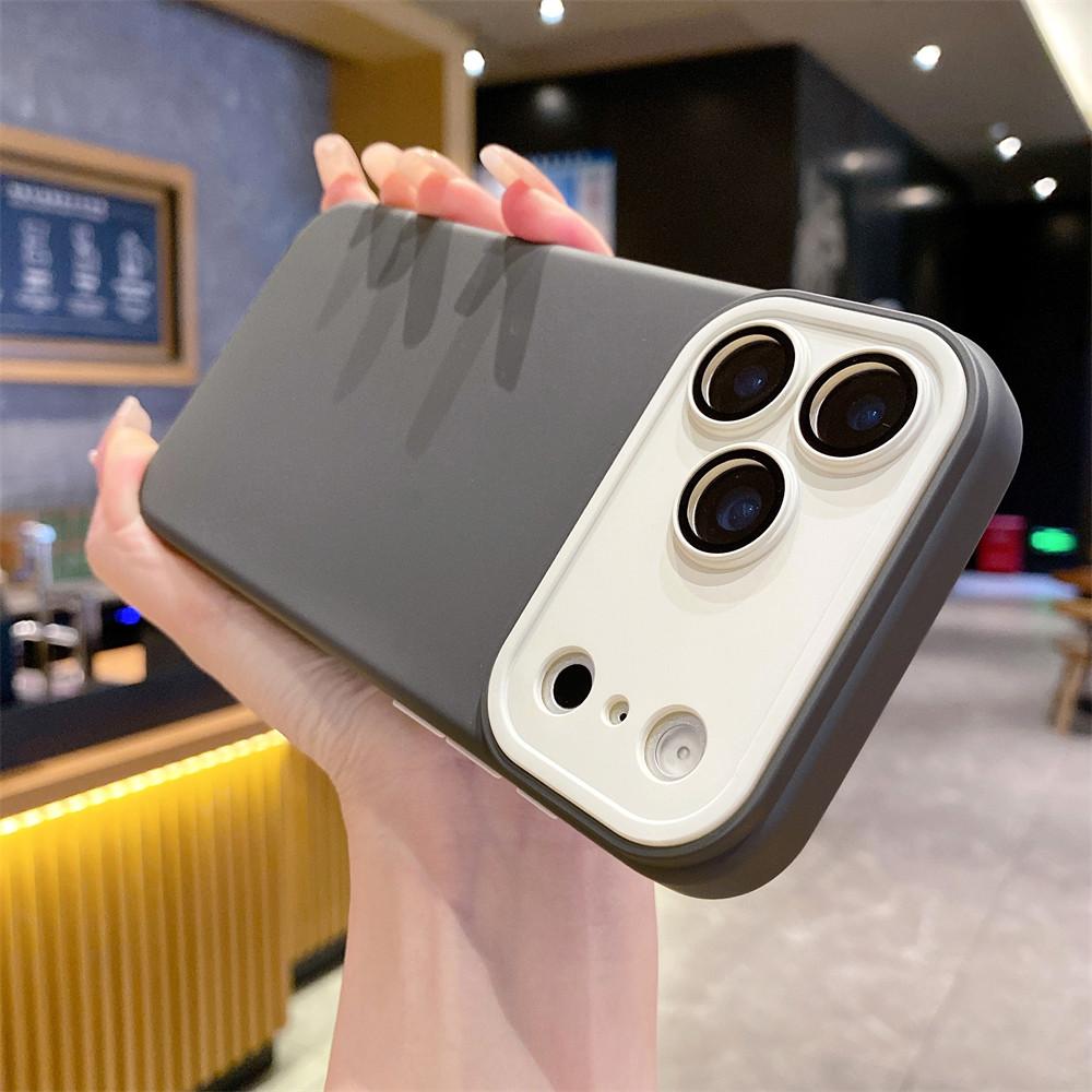 Fashion Contrast Color Lens Protection Silicone Phone Case For 17 Air 16 15 14 Plus 13 12 11 Pro Max Soft Cover