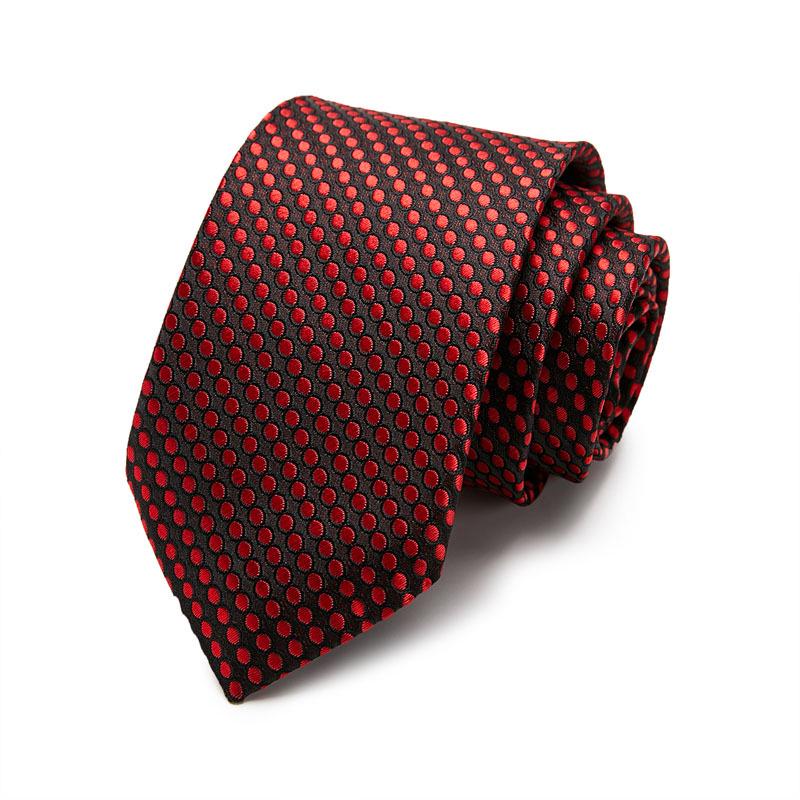 Men's 7.5cm Jacquard Polyester Striped Tie for Formal Business or Interviews