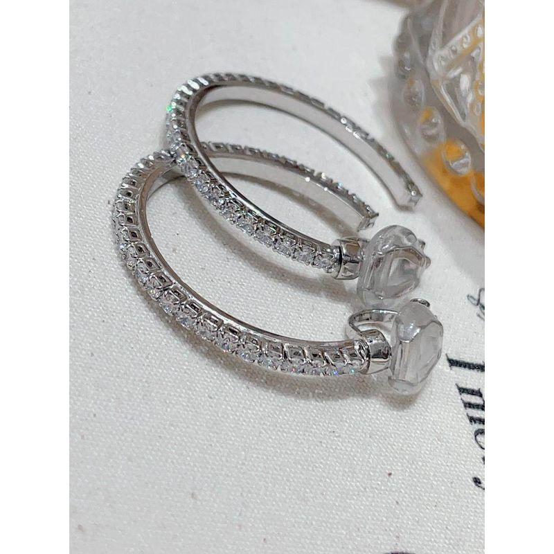 Super Flash Rocking Elegant Full Diamond Ear Clip Painless Exquisite No Pierced Fancy Fashion Fashion Earrings Jewelry Female