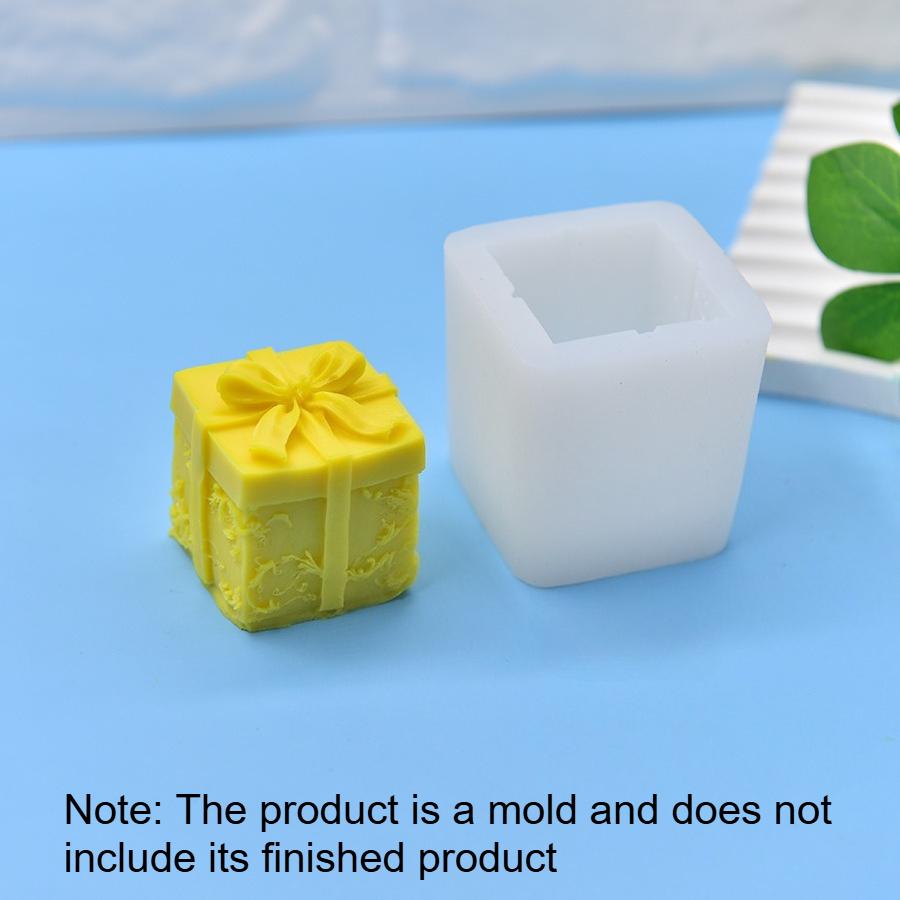 

Silicone Mold for Candle Making - Intricate Gift Box Design with Ribbon & Floral Patterns,for Holiday Decorations,Candle Molds