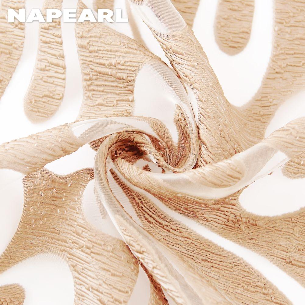 1 Stück NAPEARL Europäischer Jacquard Leichter Stoff Volant Perlenborte Vorhangkopf für Schlafzimmer Wohnzimmer Fensterdekoration Heimdeko
